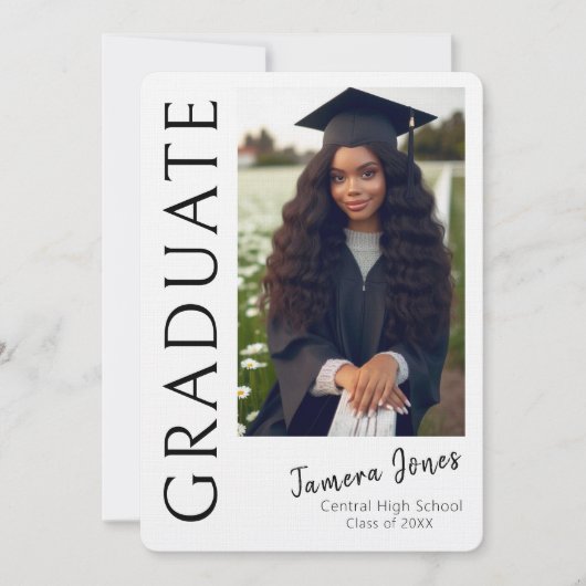 Moderner Foto Abschluss Einladung (Vorderseite)