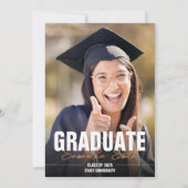 Moderner Foto Abschluss Einladung (Rückseite)