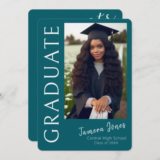 Moderner Foto Abschluss Einladung (Vorne/Hinten)