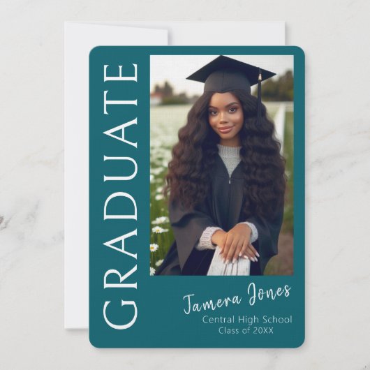 Moderner Foto Abschluss Einladung (Vorderseite)