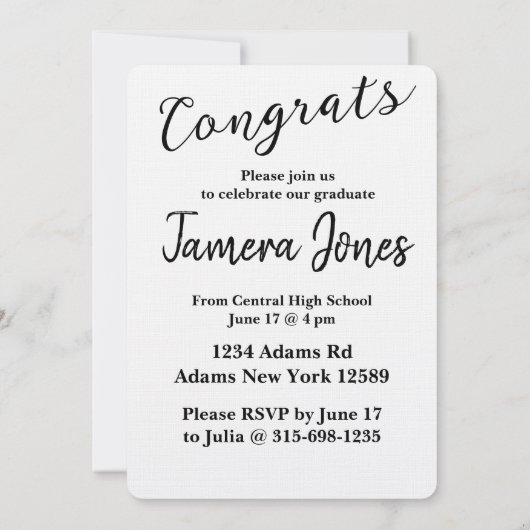 Moderner Foto Abschluss Einladung (Rückseite)