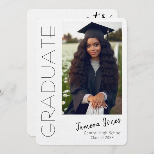 Moderner Foto Abschluss Einladung (Vorne/Hinten)