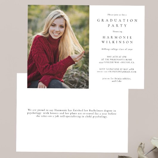Moderner Foto Abschluss Einladung