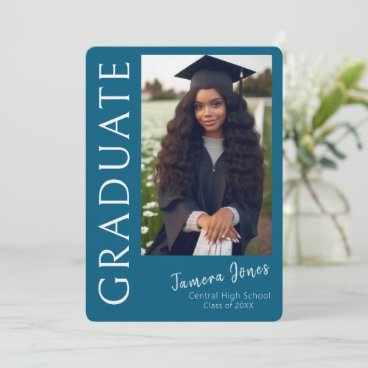 Moderner Foto Abschluss Einladung (Stehend Vorderseite)