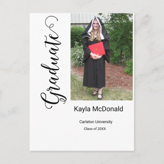 Moderner Foto Abschluss Einladung GRILLEN Postkarte (Vorderseite)