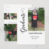 Moderner Foto Abschluss Einladung GRILLEN Postkarte (Vorne/Hinten)