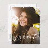 Moderner Foto-Abschluss Einladungspostkarte (Vorne/Hinten)