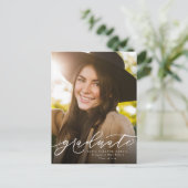 Moderner Foto-Abschluss Einladungspostkarte (Stehend Vorderseite)