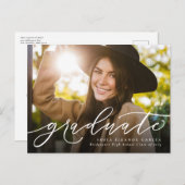 Moderner Foto-Abschluss Einladungspostkarte (Vorne/Hinten)