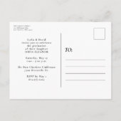 Moderner Foto-Abschluss Einladungspostkarte (Rückseite)