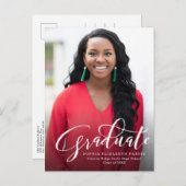 Moderner Foto Abschluss Einladungspostkarte (Vorne/Hinten)