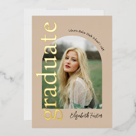 Moderner Foto Abschluss Folieneinladung