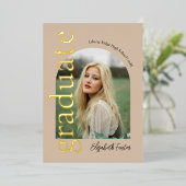 Moderner Foto Abschluss Folieneinladung (Stehend vorne)