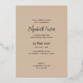 Moderner Foto Abschluss Folieneinladung (Rückseite)