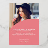 Moderner Foto Abschluss Folieneinladung (Rückseite)