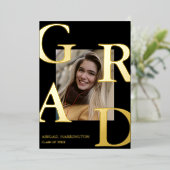Moderner Foto Abschluss Folieneinladung (Stehend vorne)