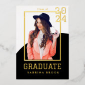 Moderner Foto Abschluss Folieneinladung (Vorderseite)