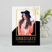 Moderner Foto Abschluss Folieneinladung (Stehend vorne)