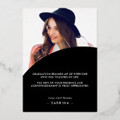 Moderner Foto Abschluss Folieneinladung (Rückseite)