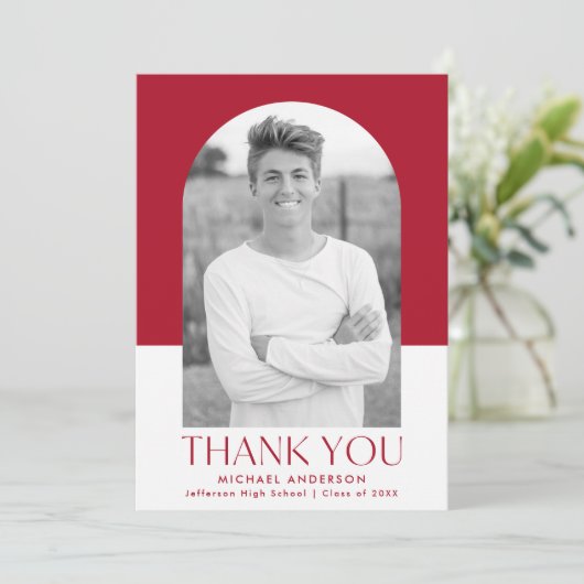 Moderner Foto-Abschluss für Arkadenrost Dankeskarte (Stehend Vorderseite)