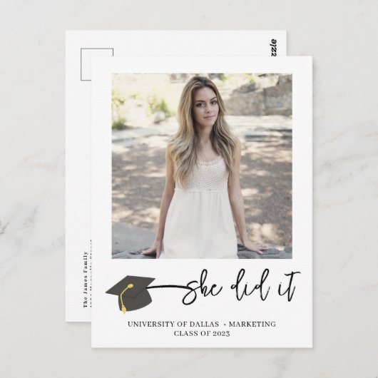 Moderner Foto-Abschluss für bürstenbehaftete Gradu Postkarte (Vorne/Hinten)