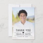 Moderner Foto-Abschluss für einfache Typografie Dankeskarte (Vorderseite)