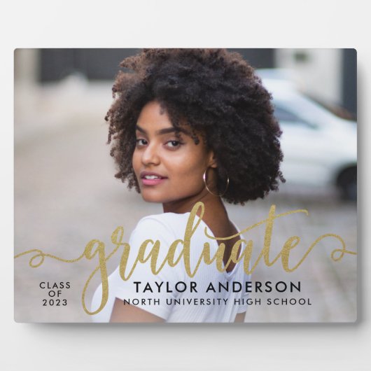 Moderner Foto-Abschluss für Goldene Skripte Fotoplatte (Vorderseite)