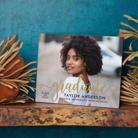 Moderner Foto-Abschluss für Goldene Skripte Fotoplatte (Seite)