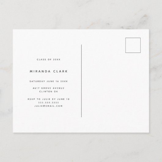 Moderner Foto-Abschluss für Helle Fun Ankündigungspostkarte (Rückseite)