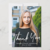 Moderner Foto-Abschluss für Pinsel Dankeskarte (Vorderseite)