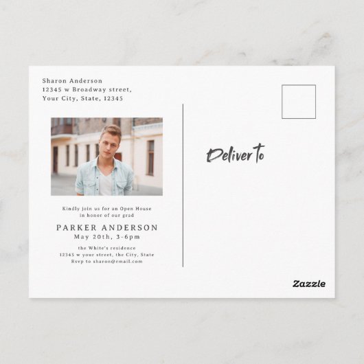 Moderner Foto-Abschluss für Pinsel Postkarte (Rückseite)