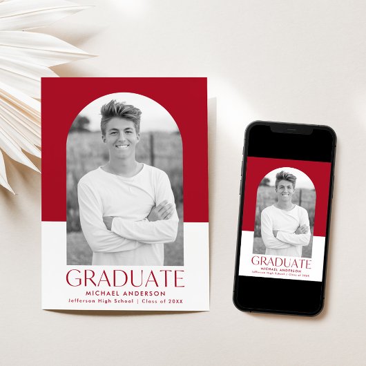 Moderner Foto-Abschluss für Rotfarbblock Ankündigung