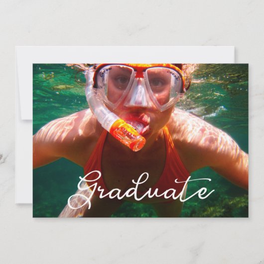 Moderner Foto-Abschluss für Script-Graduate Einladung (Vorderseite)