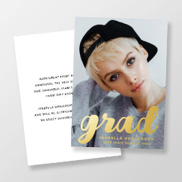 Moderner Foto Abschluss Gold Folieneinladung