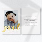 Moderner Foto Abschluss Gold Folieneinladung