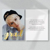 Moderner Foto Abschluss Gold Folieneinladung