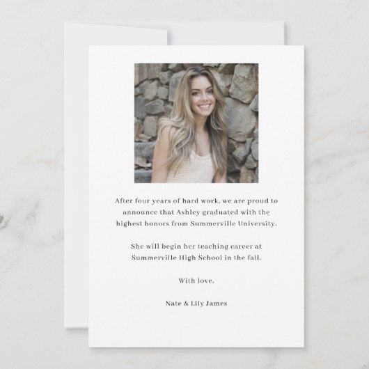 Moderner Foto-Abschluss mit Pinselstrich Ankündigung (Rückseite)