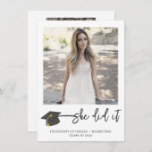 Moderner Foto-Abschluss mit Pinselstrich Mitteilungskarte (Vorne/Hinten)