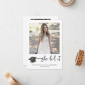 Moderner Foto-Abschluss mit Pinselstrich Mitteilungskarte (Vorderseite/Rückseite Beispiel)