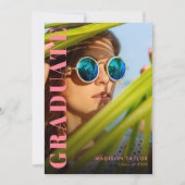 Moderner Foto-Abschluss mit rosa und orangefarbene Ankündigung (Vorderseite)