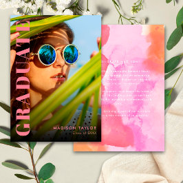 Moderner Foto-Abschluss mit rosa und orangefarbene Ankündigung