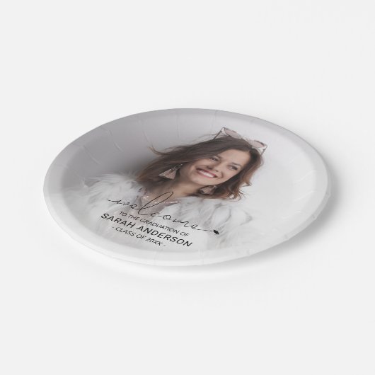 Moderner Foto Abschluss Pappteller (Schrägansicht)