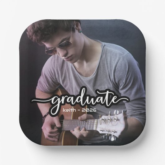 Moderner Foto Abschluss Pappteller (Vorderseite)