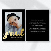 Moderner Foto Abschluss Schwarzer goldener Wald Ei Folieneinladung