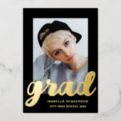 Moderner Foto Abschluss Schwarzer goldener Wald Ei Folieneinladung (Vorderseite)