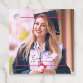 Moderner Foto Abschluss Umschlag Aufkleber Geschenkanhänger (Vorderseite)
