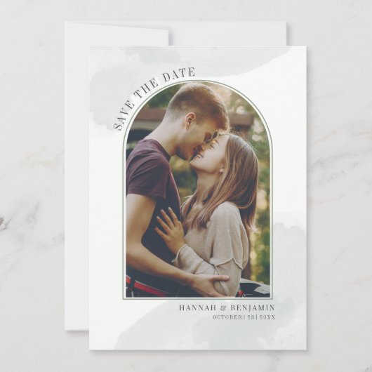 Moderner Foto Arch Blush Save The Date (Vorderseite)