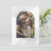 Moderner Foto Arch Blush Save The Date (Stehend Vorderseite)