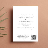 Moderner Foto Arch QR Code Hochzeit in Urlaubsort Save The Date