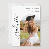 Moderner Foto Arch Vertical Script Abschluss Einladung (Vorderseite)